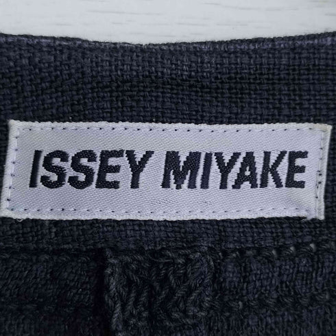 イッセイミヤケ ISSEY MIYAKE 1997 90s リネン ノーカラーベースボールシャツ ジャケット レディース JPN:M